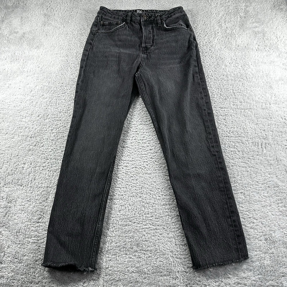 BDG Urban Outfitters Dillon Jeans Slim Fit Raw Hem Ankle Black Womens 29 Boho